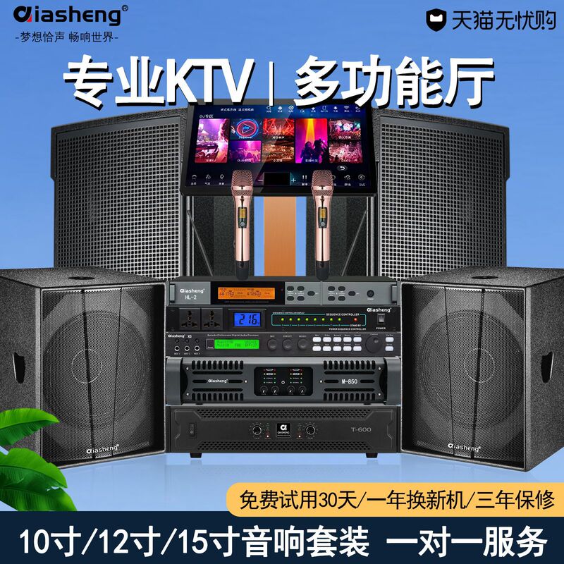 Qiashengktv Audio Set Karaoke Machine Karaoke Card Package Conference Stage Speaker Subwoofer Amplifier