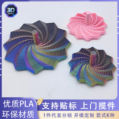 跨境爆品3d打印带手柄十二边形指尖办公室解压舒缓大人小孩的玩具