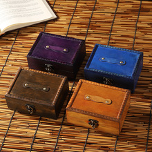 复古带锁手提箱收纳盒储物首饰箱婚庆嫁妆收藏盒家居装饰摆件木盒