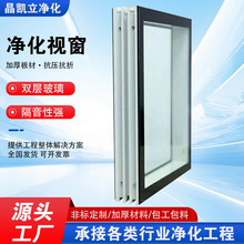 密闭观察窗洁净室无尘车间净化窗铝合金固定中空隔音窗防爆钢化玻