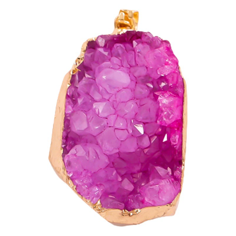 Европейский и американский натуральный нерегулярный кристалл оригинальный камень кулон Позолоченный край кристалл ожерелье DIY ювелирные аксессуары кулон трансграничный