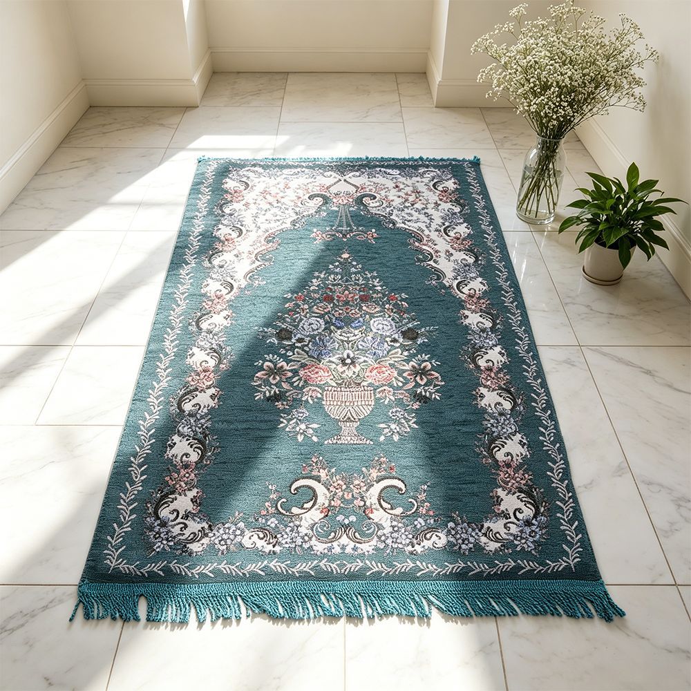 Removable zipper base fabric prayer mat same color tassel prayer mat two centimeters high rebound memory foam floor mat