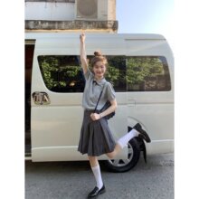 娃娃领蝴蝶结短袖针织衫女春夏2026新款简约小宽松上衣