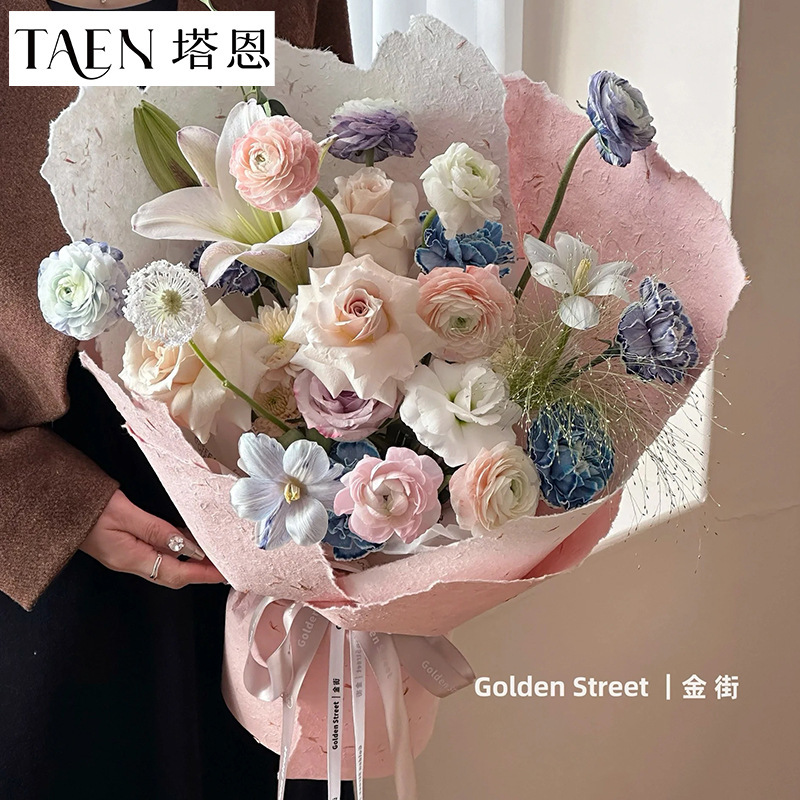 塔恩 加厚手撕东巴纸 纹理花束鲜花包装纸手撕花瓣纸花艺手工diy|undefined