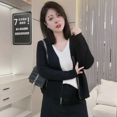 工厂直销8005新（80-200斤穿）时尚显瘦假两件拉链款双色拼接针织