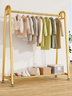 ✅ Floor-Standing Folding Clothes Drying Rack for Home Use, Balcony Bedroom Clothes Hanger, Simple Indoor Single-Pole Coat Rack