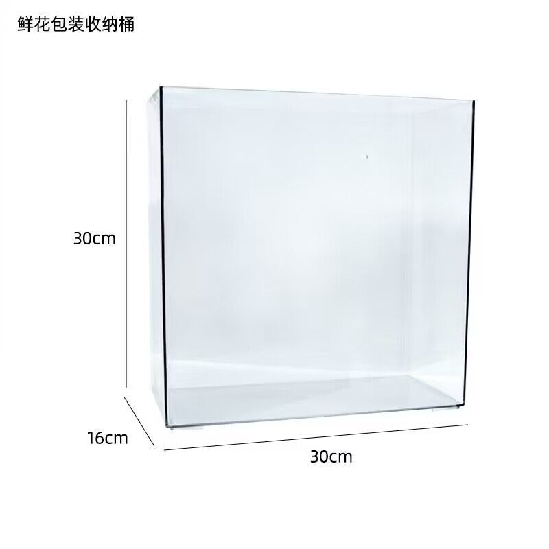 Cubo de flores de cristal rojo neto cubo de flores de plástico transparente cubo de flores dispositivo de arreglo de flores cubo de flores resistente a la caída suministros de decoración de la tienda de flores