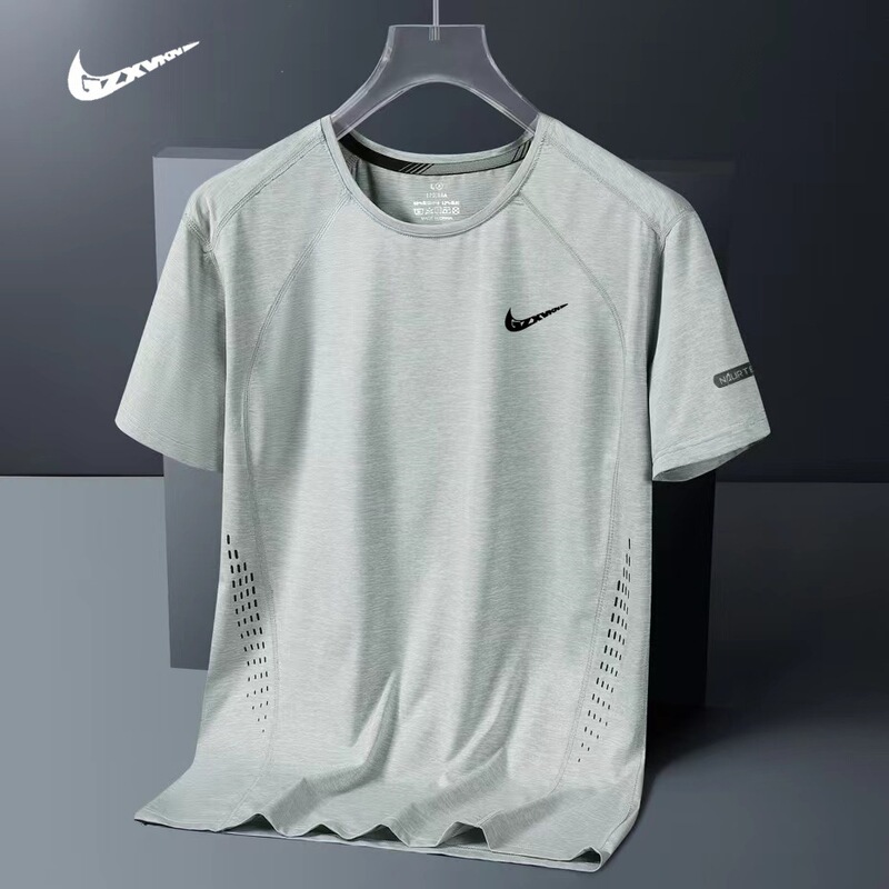 Men's Heavy Ice Silk Short-sleeved T-shirt Men's Summer New Half-sleeved T-shirt High-end Casual Sports Quick-drying T-shirt Men's Heavy Ice Silk Short-sleeved T-shirt Men's Summer New Half-sleeved T-shirt High-end Casual Sports Quick-drying T-shirt