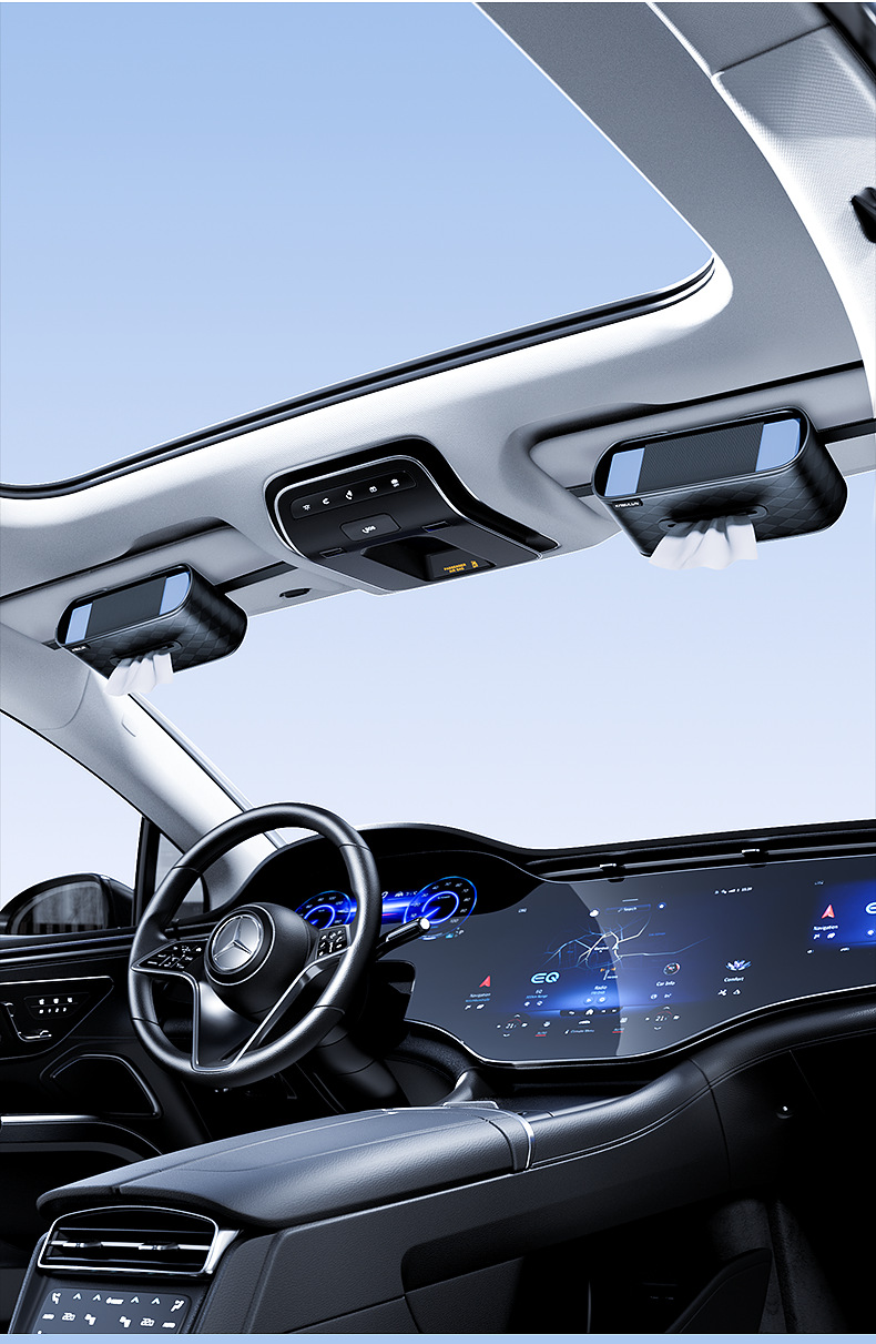 Car sun visor tissue box, multifunctional strap leather tissue box for car, car accessories for behind the seat