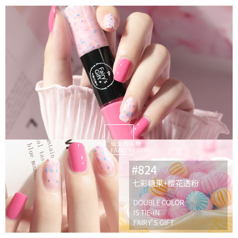 Esmalte de uñas para hornear-traje aceitoso libre Esmalte de uñas no-peeling de secado rápido de larga duración no-desvanecimiento de doble cabeza aceitoso transfronterizo