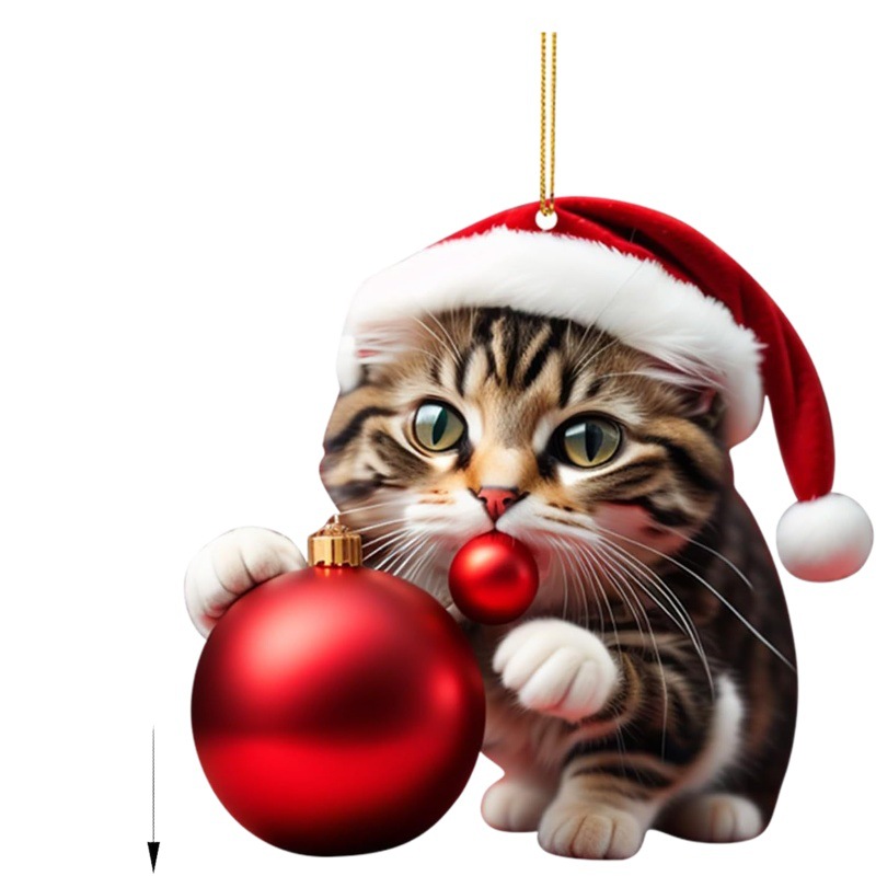 Transfronterizo nuevo creativo de Navidad Gatito Coche colgante mochila colgante de Navidad decoración del hogar regalo