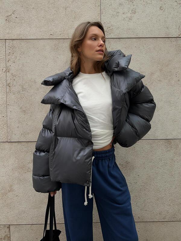 2025欧美跨境面包服潮流款棉服棉袄短款连帽棉衣外套冬季女新款|undefined