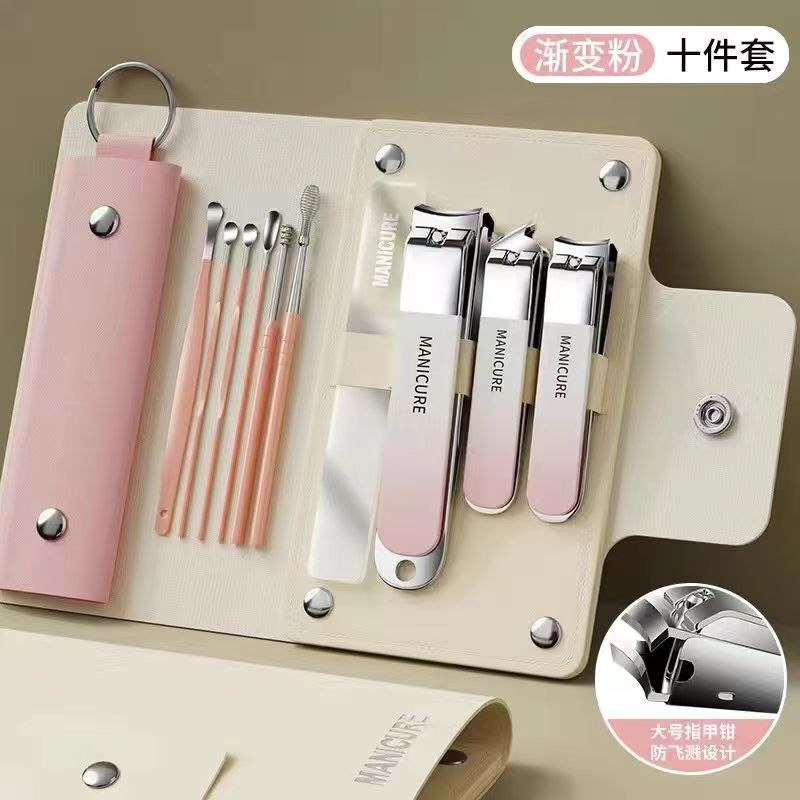 Cross-Border Nail Clipper Set of 10 Pieces for Home Use, Anti-Splash Manicure Tools, for Gray Nails, Thick Nails, Nail Clippers, Nail Art Cross-Border Nail Clipper Set of 10 Pieces for Home Use, Anti-Splash Manicure Tools, for Gray Nails, Thick Nails, Nail Clippers, Nail Art