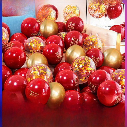 Wedding balloons, wedding decor in pomegranate red, wedding supplies, birthday party decorations, and balloons for bridal room setup