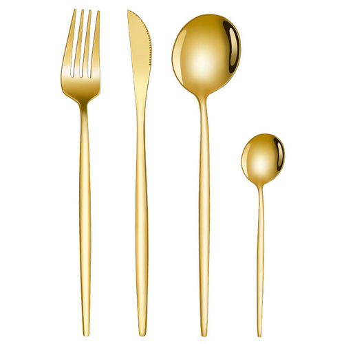 Spoon Cross-Border Western Tableware Gift Set - Bestselling Portugal Stainless Steel High-End 24-Piece Knife, Fork, and Spoon Set