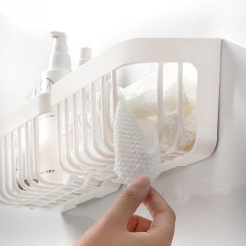 Wall-mounted wash towel storage box bathroom punch-free toothpaste soap storage rack sink storage rack drain basket