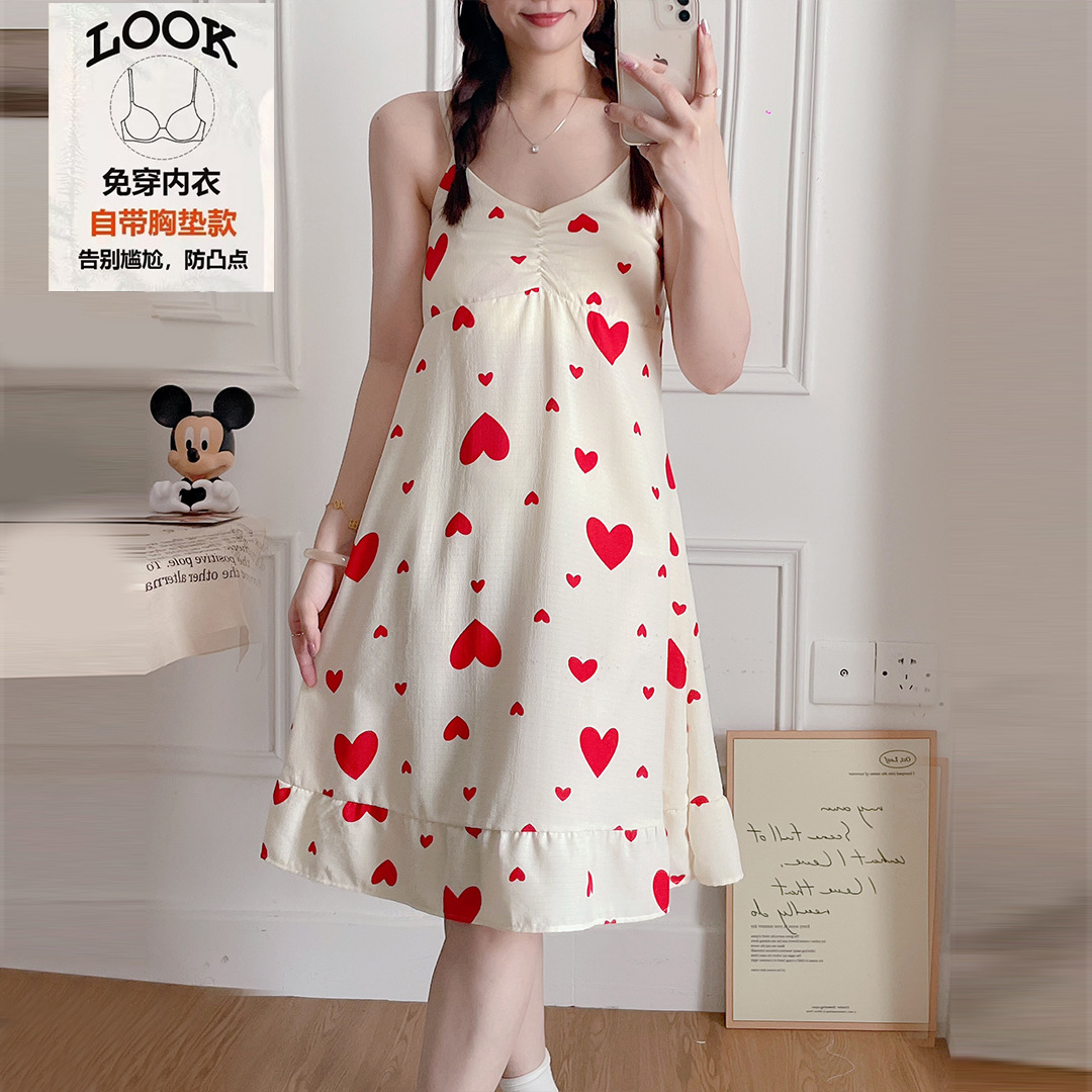 2025 verano abrigo plegado pijama chicas lindas dibujos animados pijama de chicas falda de ropa para el hogar fabricantes de comercio exterior