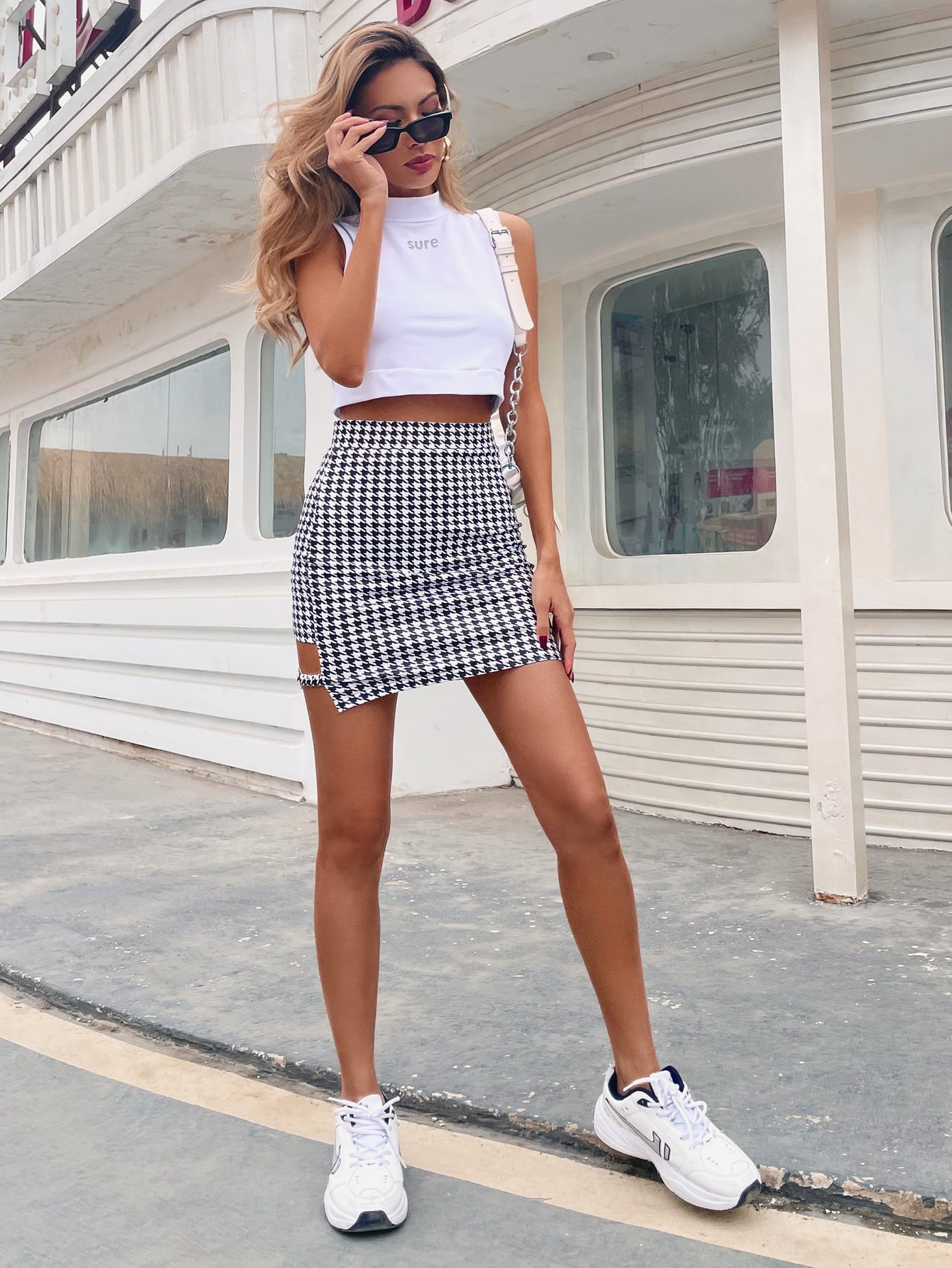 High Waist Plaid Short Skirt NSJM80256