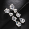 Diamond, trend accessory, small design universal earrings, European style