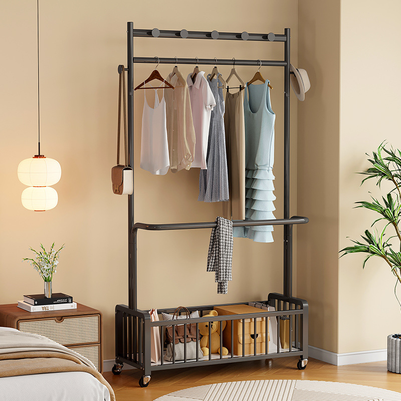 Coat Rack Floor-Standing Bedroom Removable Household Simple Clothes Hanger Light Luxury Living Room Balcony Clothes Drying Rack
