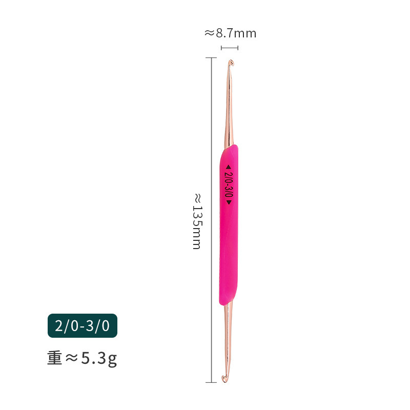 Amazon TPR pegamento blando doble cabezal gancho casero DIY mano herramienta de tejido gancho 5 conjuntos de gancho