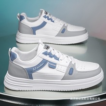 男鞋夏季透气一脚蹬平板鞋工作防水防滑男士休闲皮鞋运动小白潮鞋