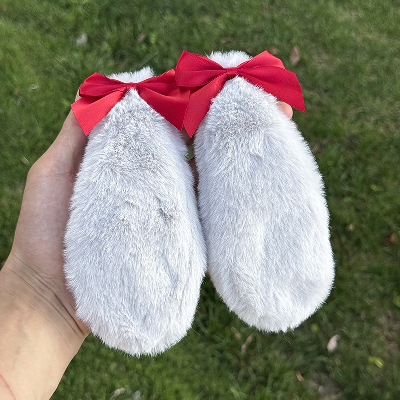 귀 빨간색 활 회색