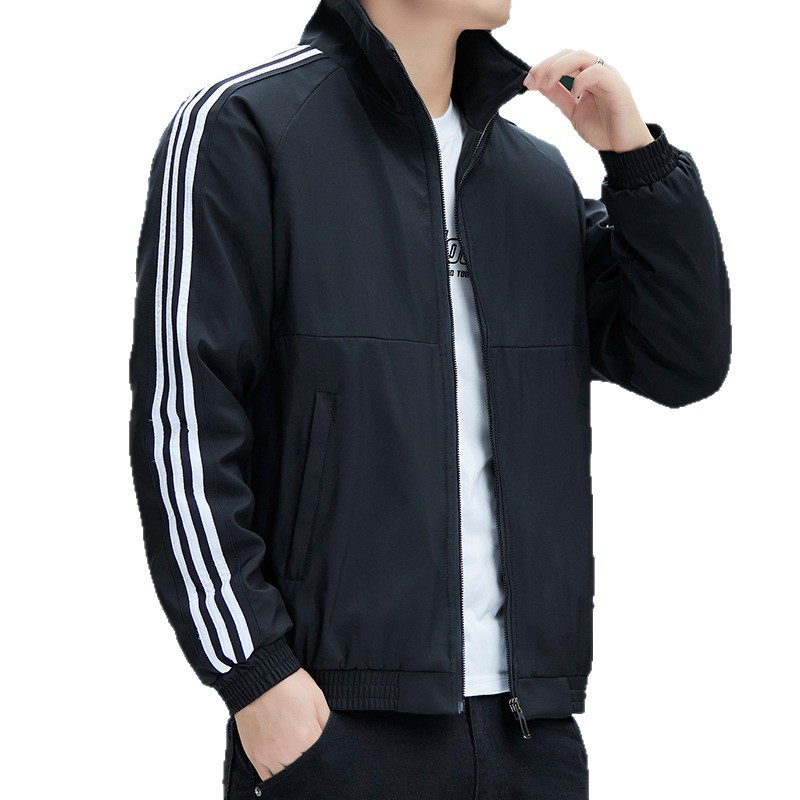 Tres barras transfronterizas chaqueta hombre otoño estilo americano chaqueta de viento de cuello al aire libre tres capas suaves chaqueta de asalto hombre tamaño grande image 6