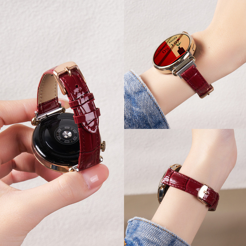Suitable for Huawei Gt6 Watch Strap Watch Watchgt6 Women's Gt5 Genuine Leather Pro New High-End New Year Red