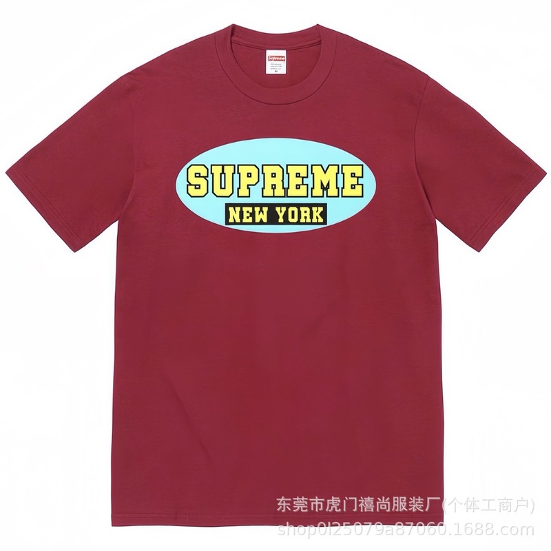 25ss美潮Supreme男女兼用ゆったりカジュアル半袖プリントレターTシャツ、ワンピース発送、純綿半袖|undefined