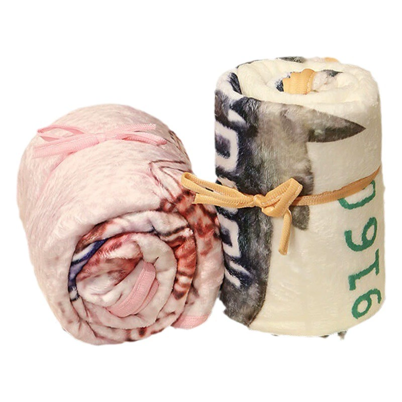 Плед из фланели с принтом долларов, забавный плед, плед для офисного сна, креативный плед, персонализированный плед для сна оптом