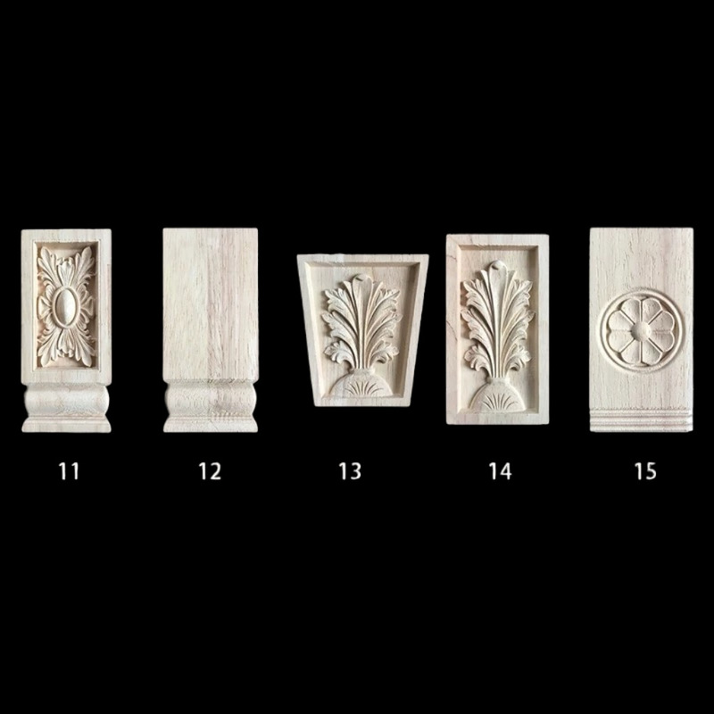 ローマの柱の足のヨーロッパ式の木の彫刻の花の四角の花の角の花の扉のカバーの線のタンスの家具の装飾の方の彫刻|undefined