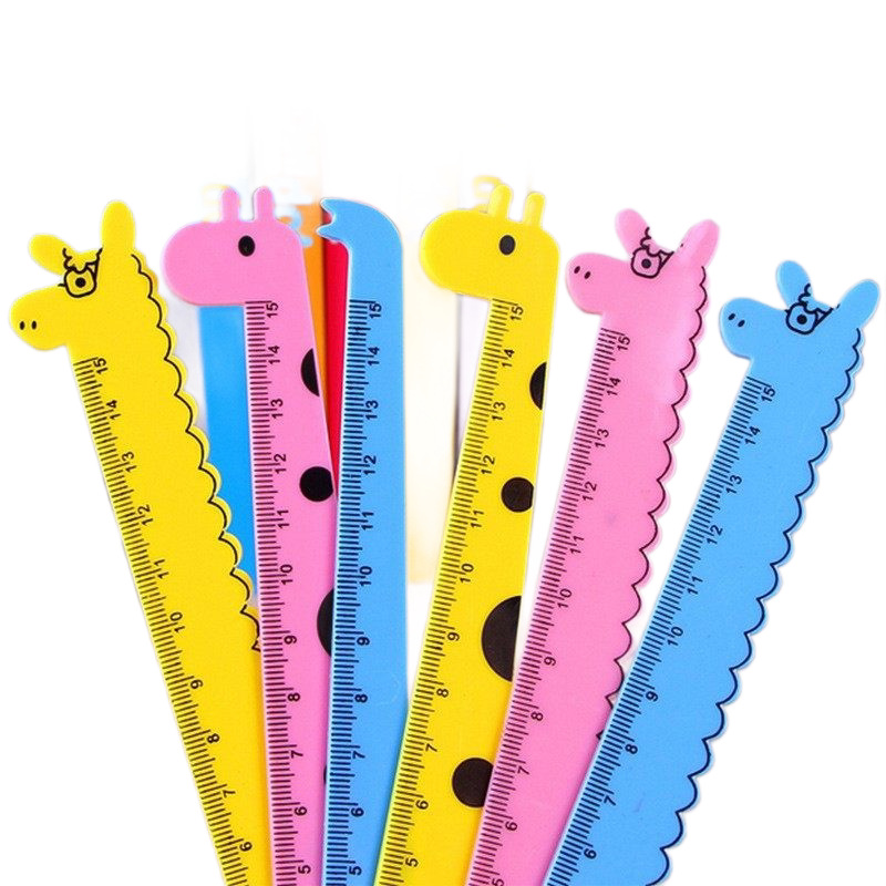 dibujos animados jirafa regla recta estudiantes medición creativa papelería adorable material escolar infantil 15cm escala