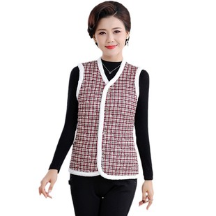 New Northeast Big Flower Coat fleece-lined Cotton Vest Mother's Clothes Ethnic Style Net Button Stylist Shoulder Vest Cotton Clothes
