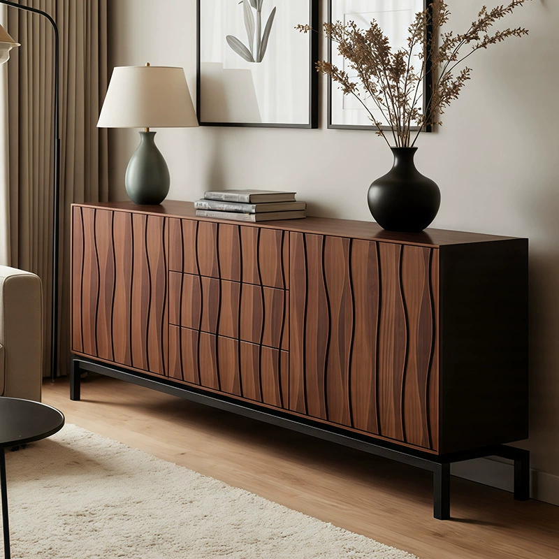 Дизайнерский высококачественный буфет из цельного дерева в стиле середины века, боковой шкаф для хранения в гостиной, настенный шкаф, кухонный шкаф для хранения