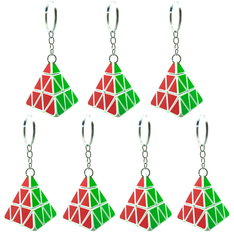 Cross-Border Mini 3D Geometric 2X2, 3X3, 4X4, 5X5 Fingertip Magic Cube Keychain, Educational Stress-Relief Toy Wholesale