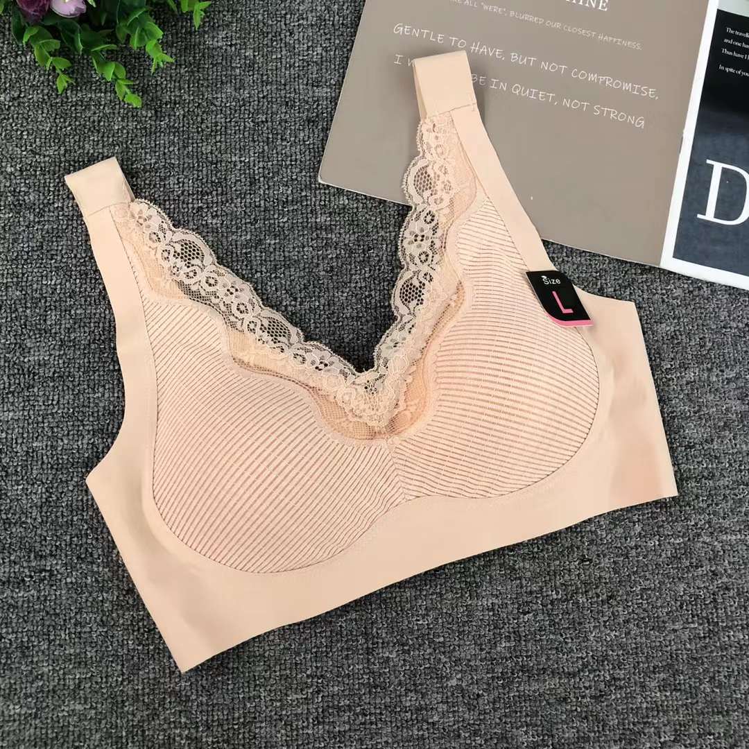 Nueva taza de látex sin marcas de alta calidad, chaleco de dama sin anillo de acero, bra de yoga, ropa interior deportiva, mujer al por mayor
