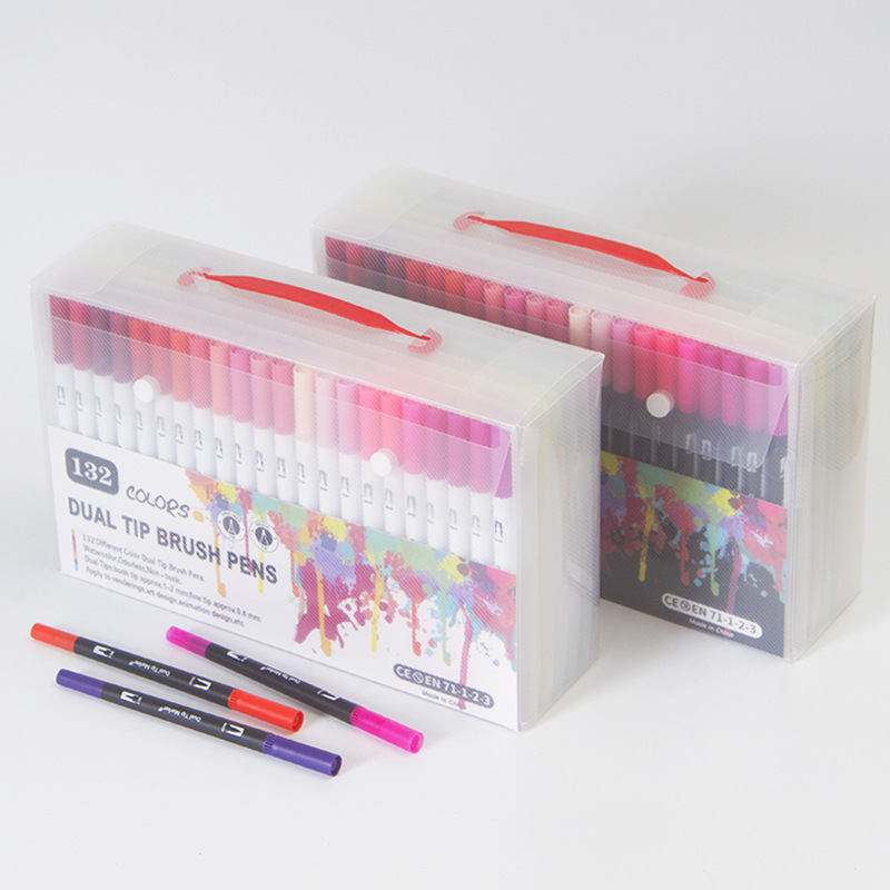 Amazon transfronteriza de doble cabeza acuarela pluma suave cabeza marcador arte gancho pluma 12/100/120/132 traje de color