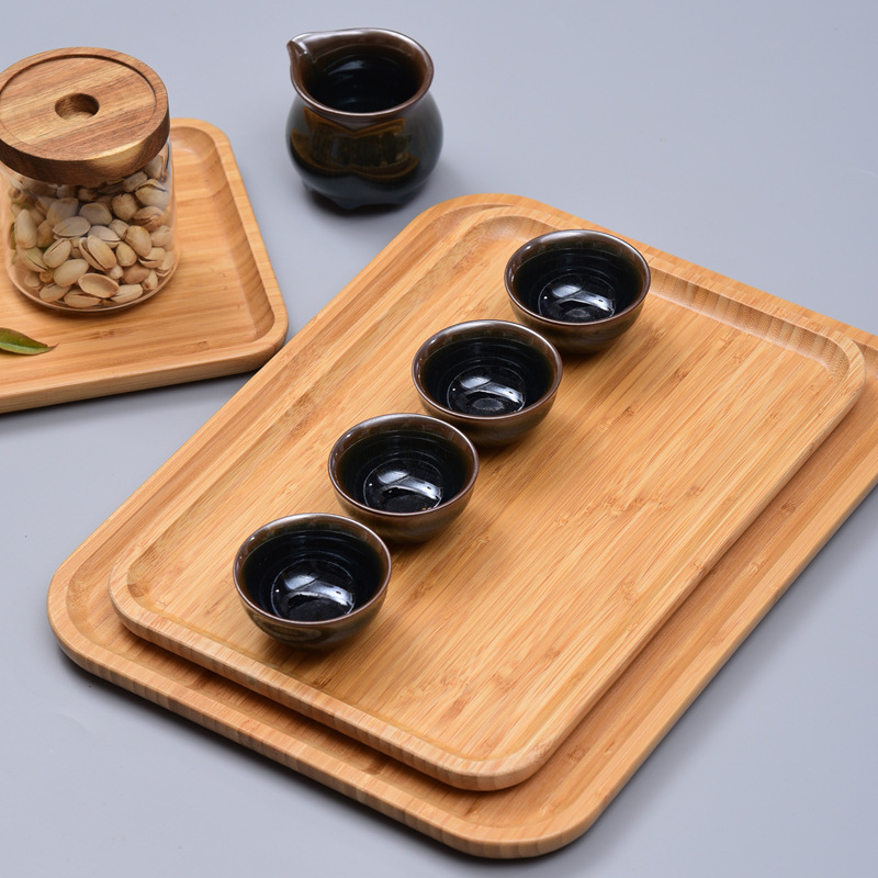 Juego de té japonés bandeja de té escritorio del hogar taza de agua bandeja de bambú rectangular hotel restaurante creativo barbacoa bandeja al por mayor