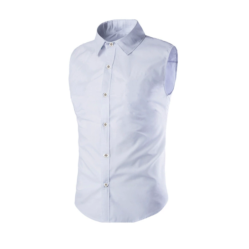 Трансграничная Внешняя торговля, повседневная многоцветная однотонная Простая рубашка без рукавов, мужская рубашка с лацканами, жилет, рубашка 6159