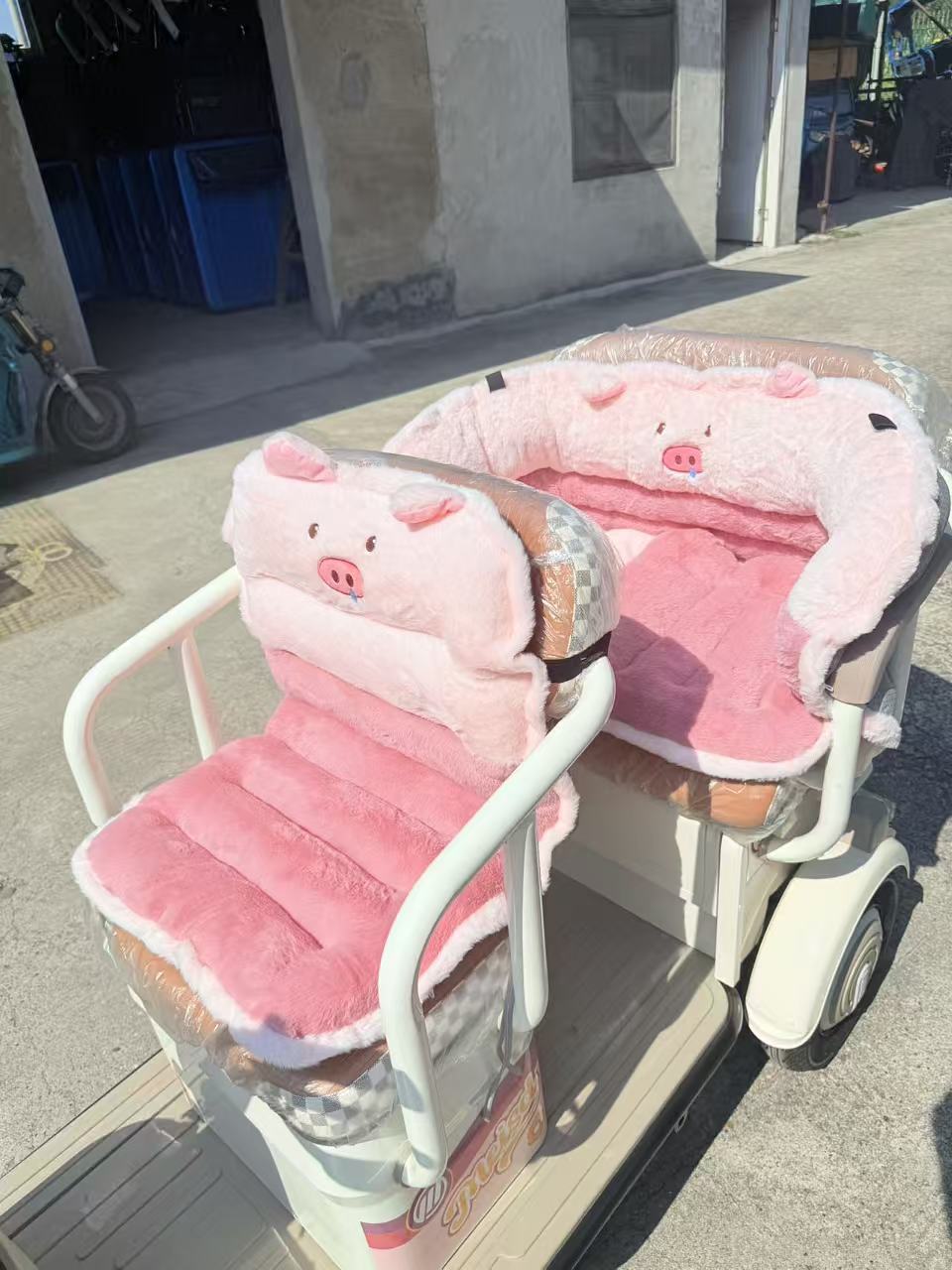 Winter Thickeneded Warm Windproof Cushion and Backrest Integrated Electric Tricycle Universal Elderly Scooter Cushion
