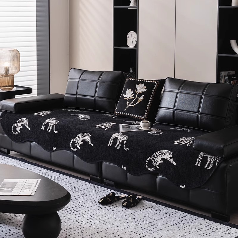 Irregular Sofa Cushion Straight Row All-Season Light Luxury Feel Lawrence One-Piece Leather Cover Fabric Set 2025 New_voghion.com