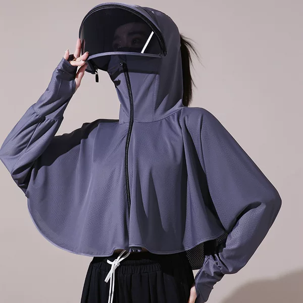 Sun Protection Clothing for Women 2026 Summer Sun Protection Mask to Cover Face, Anti-Ultraviolet, Ice Silk Breathable Thin Short Shawl Sun Protection Clothing