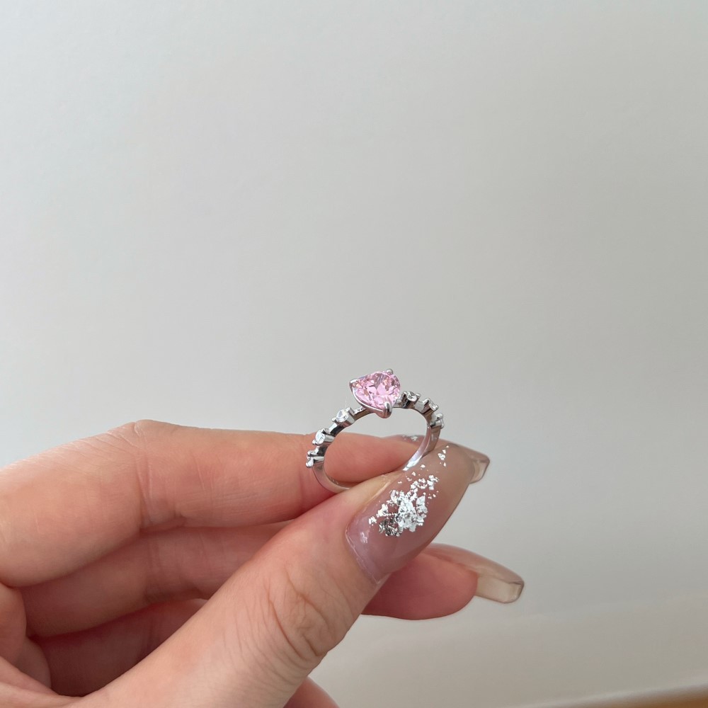 3g Weight Zircon Inlay Material Rings Classification 5, 9 Ring Size 1 Piece Quantity Daily Occasion 925 Sterling Silver Material Heart Shape Pattern 2025 Spring and Summer Season Women's Gender Plating Design Sweet Style 925 Sterling Silver Zircon Heart Shape Rings 925 Sterling Silver Rings 6