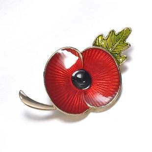 New Vintage Red Enamel Poppy Flower Brooch Pin Broach for Wo