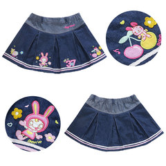 現物ピアニストmpかわいいソフト妹風デニムスカート甘いウサギ刺繍百パートナースカート娘服半身スカート