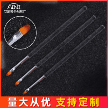 新款透明杆美甲光疗笔 亚马逊外贸美甲工具笔刷 亚克力圆头光疗笔
