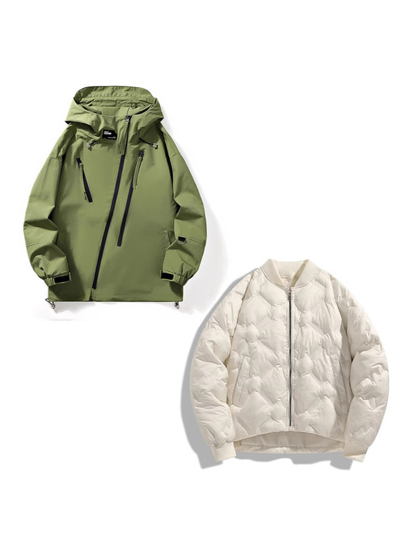 New Style Windbreaker Men's Autumn and Winter Outdoor Warm and Cold Two-Piece Combination Wear Waterproof and Windproof Jacket Outer