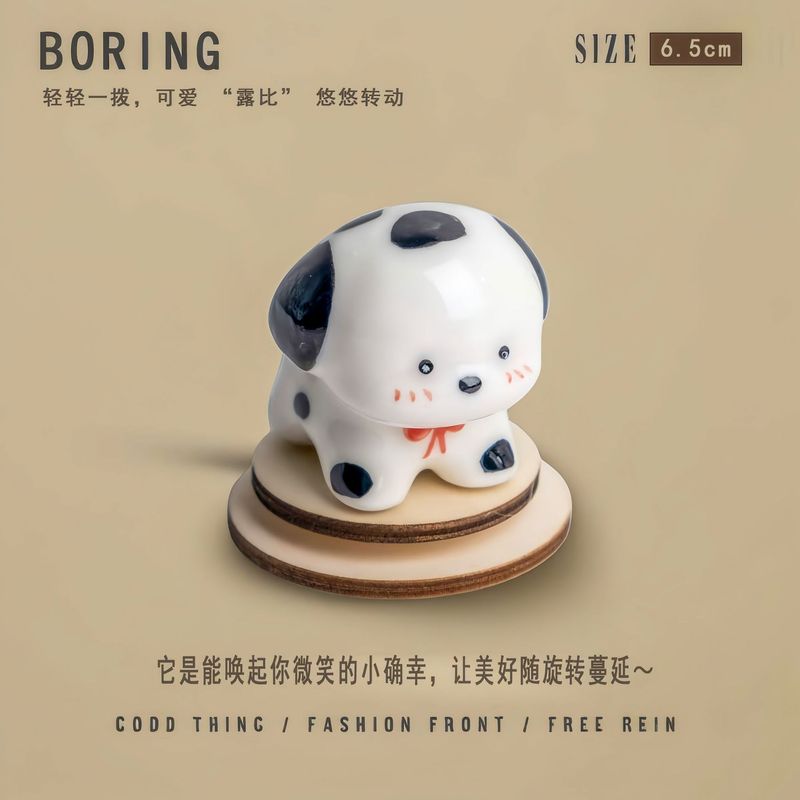 景德镇网红陶瓷旋转小海狸露比loopy桌面可爱动物国潮小摆件|undefined