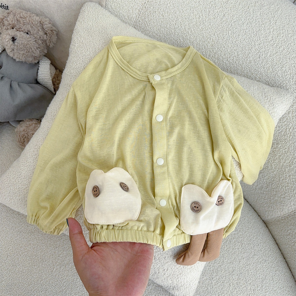 Traje de estilo occidental de la pequeña luna de Youhe, verano para bebés, nuevo estilo, traje de niño, mampara de dibujos animados, traje de dos piezas